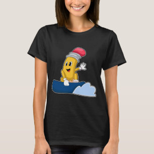 Wintersport mit Pencil Snowboard T-Shirt