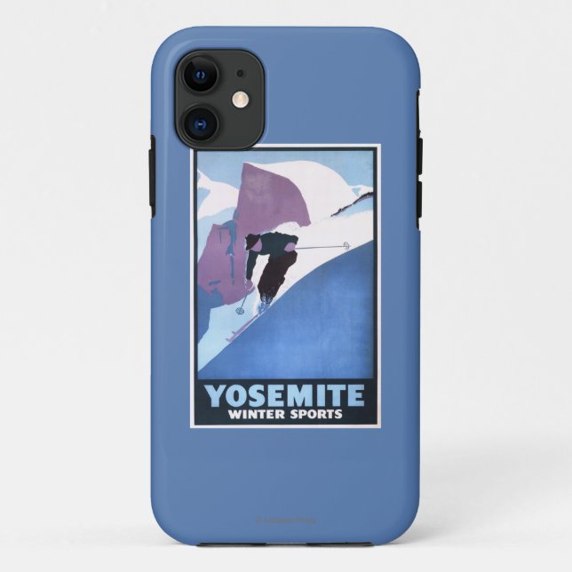 Wintersport-Ski-Werbeposter Case-Mate iPhone Hülle (Rückseite)