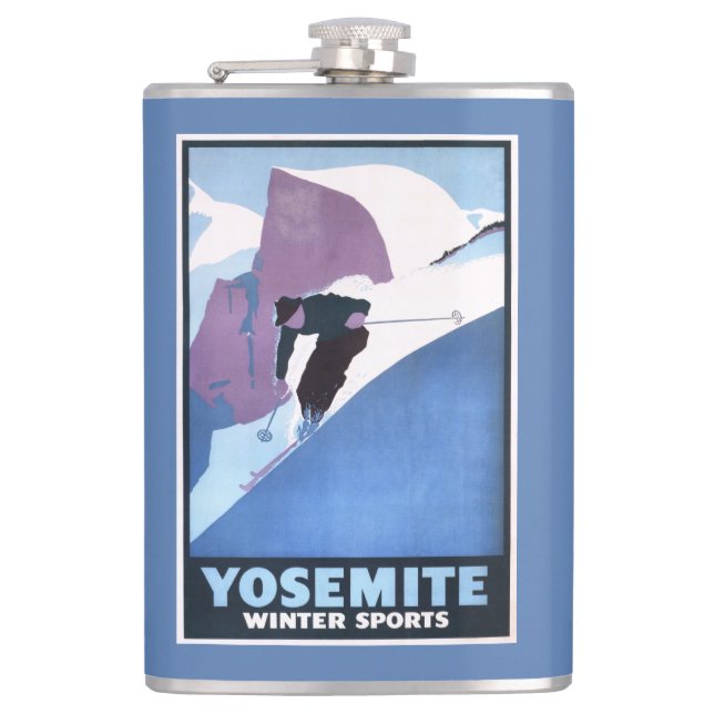 Wintersport-Ski-Werbeposter Flachmann (Vorderseite)