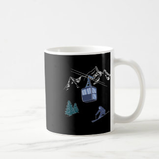 Wintersport Skifahren Schneeszene Vintage-Skigebie Kaffeetasse
