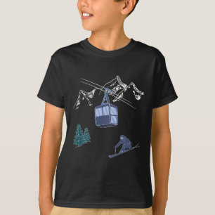 Wintersport Skifahren Schneeszene Vintage-Skigebie T-Shirt