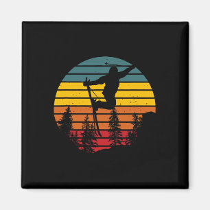 Wintersport Skifahrer Snowboarder Retro Vintage Magnet