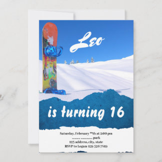 Wintersport Snowboarden Einladung zum Geburtstag