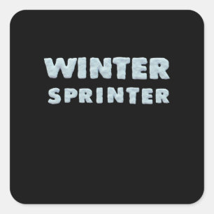 Wintersport - Winter Sprinter - Shirt Skifahren Quadratischer Aufkleber