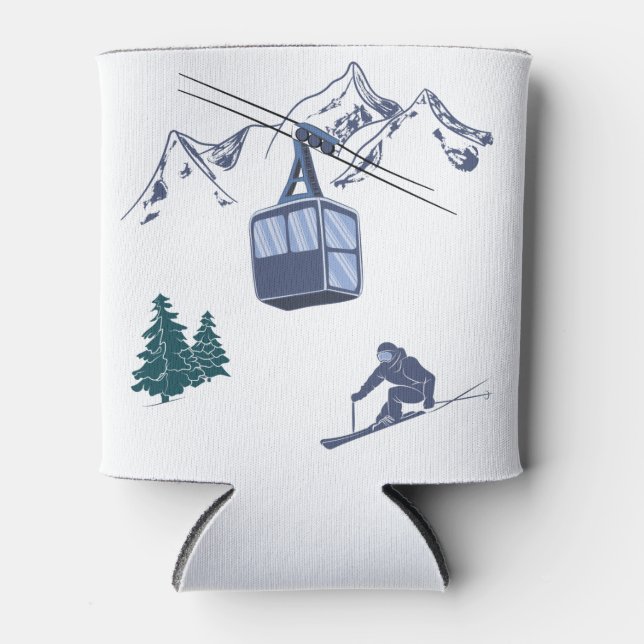 Wintersportarten in der Skizze Dosenkühler (Vorderseite)