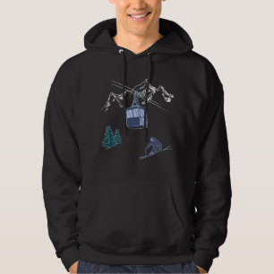 Wintersportarten in der Skizze Hoodie