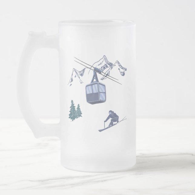 Wintersportarten in der Skizze Mattglas Bierglas (Links)