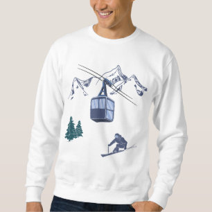 Wintersportarten in der Skizze Sweatshirt