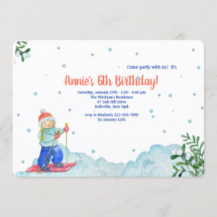 Wintersporteinladung für Mädchen Einladung