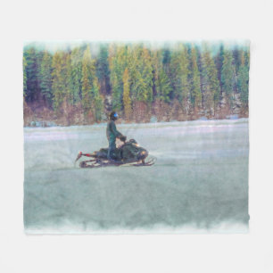 Wintersportgeschenk für Snow-Mobile Fleecedecke