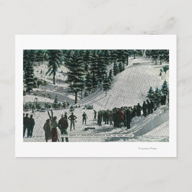 Wintersportort im Charleston Mountain Postkarte (Vorderseite)