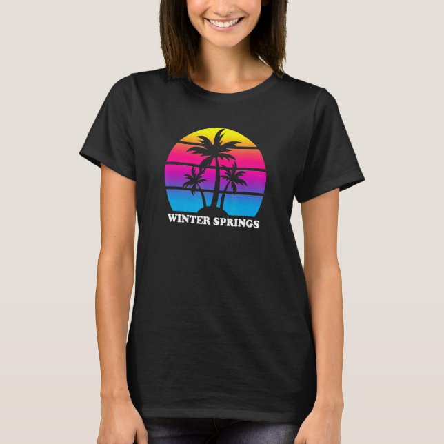 Wintersportorte Florida Retro Palme T-Shirt (Vorderseite)