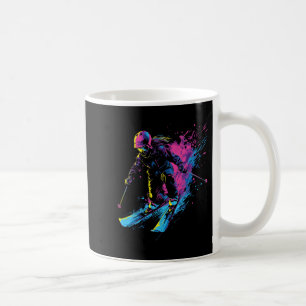 Wintersports Alpine Paint Splash Skier Ski Gi Kaffeetasse
