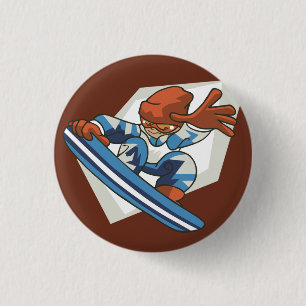 Wintersportsnowboarder Flair Button