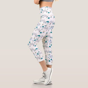 Wintersporturlaub Fun Muster Capri Leggings