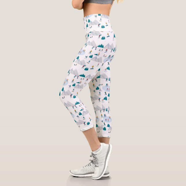Wintersporturlaub Fun Muster Capri Leggings (Links)