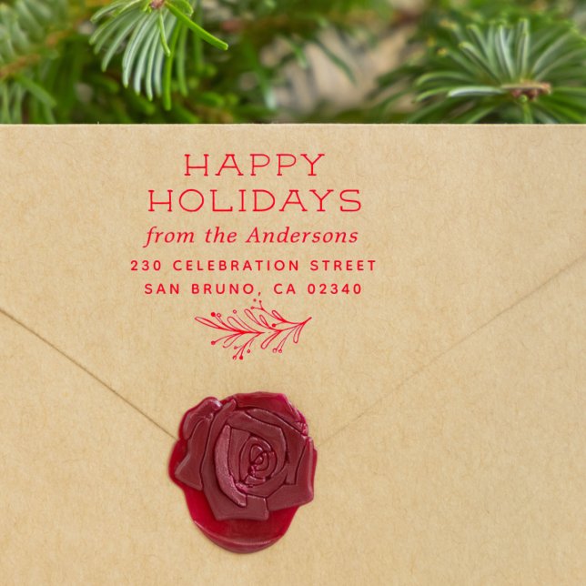 Wintersprig - Feiertag Name & Rücksendeadresse Gummistempel (Von Creator hochgeladen)