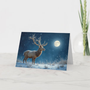 Winterstau Mondlicht Schneeweihnachtskarte Karte