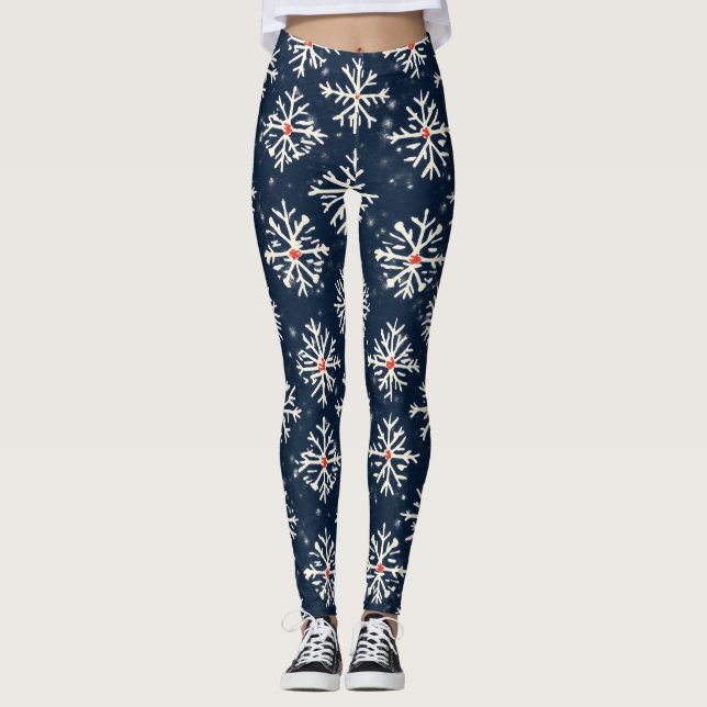 Winterstil der Schneeflocke Leggings (Vorderseite)