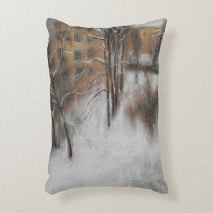 Winterstille am Fenster Dekokissen