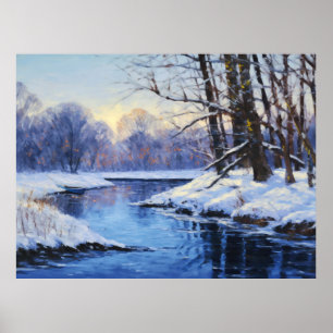 Winterstille an der gefrorenen Havel Poster