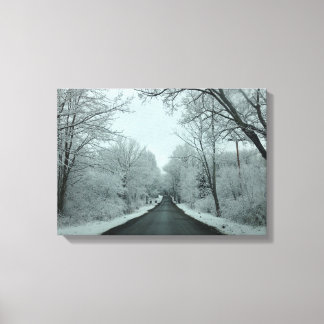 Winterstraße Leinwanddruck