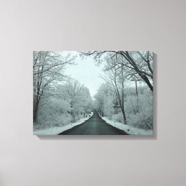Winterstraße Leinwanddruck (Vorderseite)