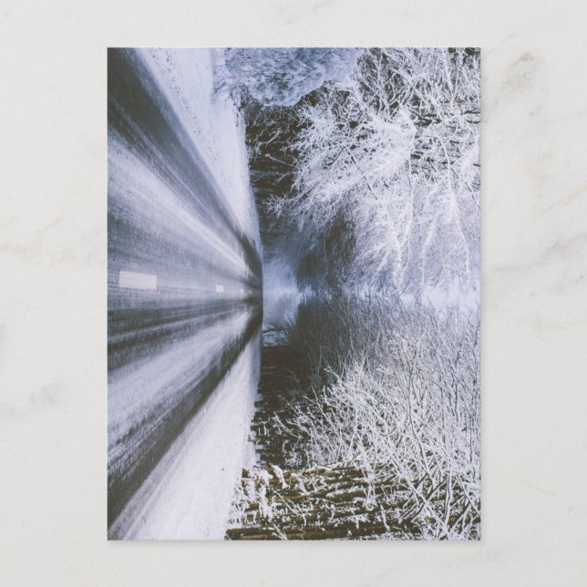 Winterstraße Postkarte (Vorderseite)