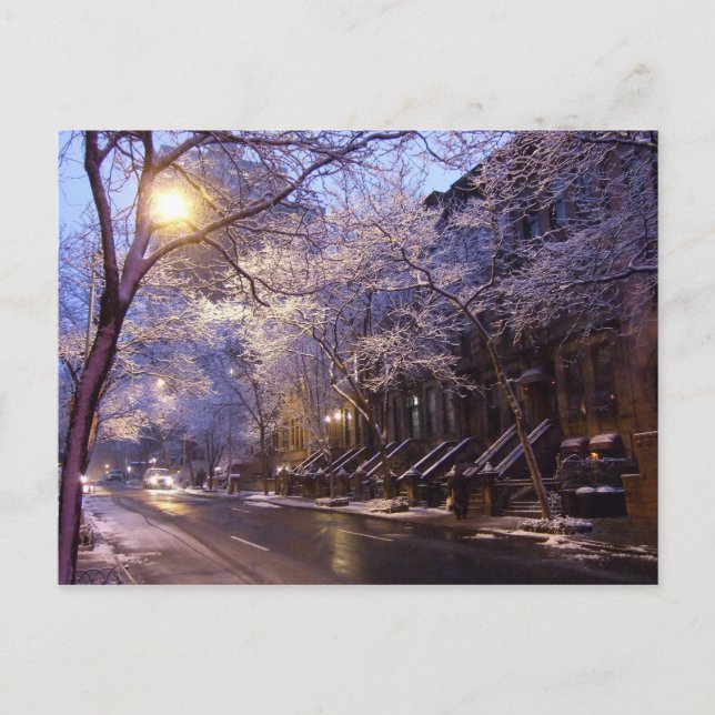 Winterstraße Postkarte (Vorderseite)