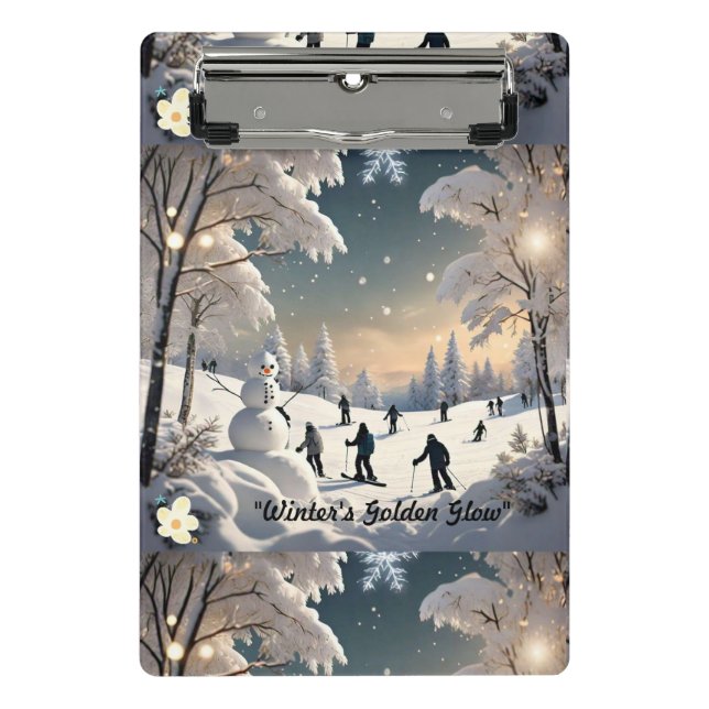 "Winterstumme Nacht" Mini Klemmbrett (Vorderseite)