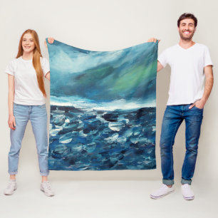 Wintersturm Abstrakte Kunst Fleecedecke