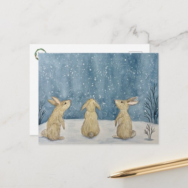 Wintersturm-Postkarte Postkarte (Vorderseite/Rückseite Beispiel)