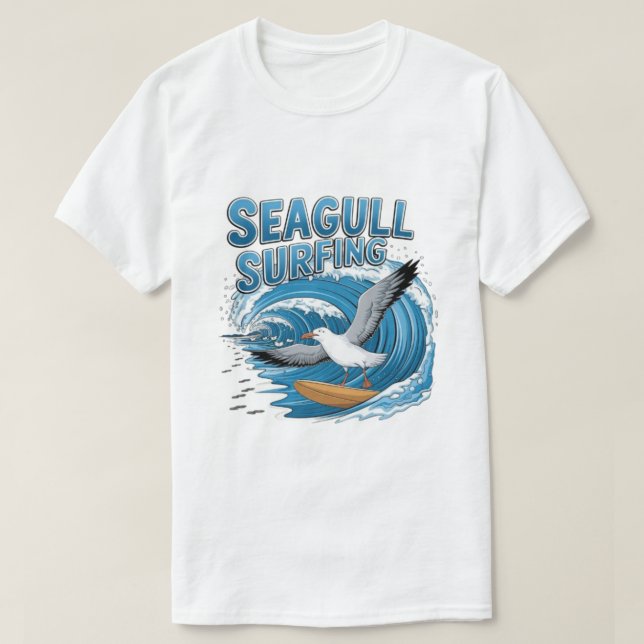 Wintersurfer Seagull, Seagull Surfen, Seagull T T-Shirt (Design vorne)