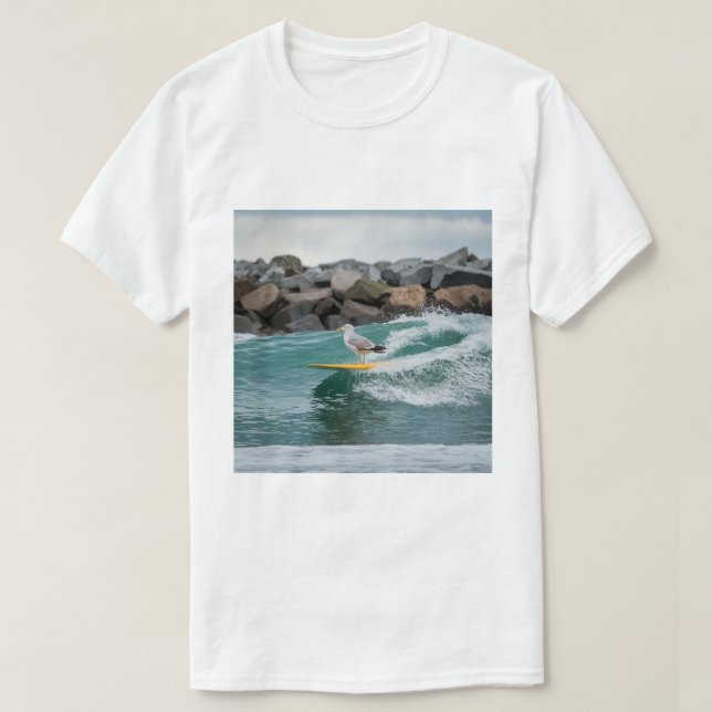 Wintersurfer Seagull, Seagull Surfen, Seagull T T-Shirt (Design vorne)