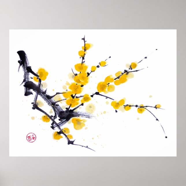 Wintersüße Farbe und Aquarellmalerei Poster (Vorne)
