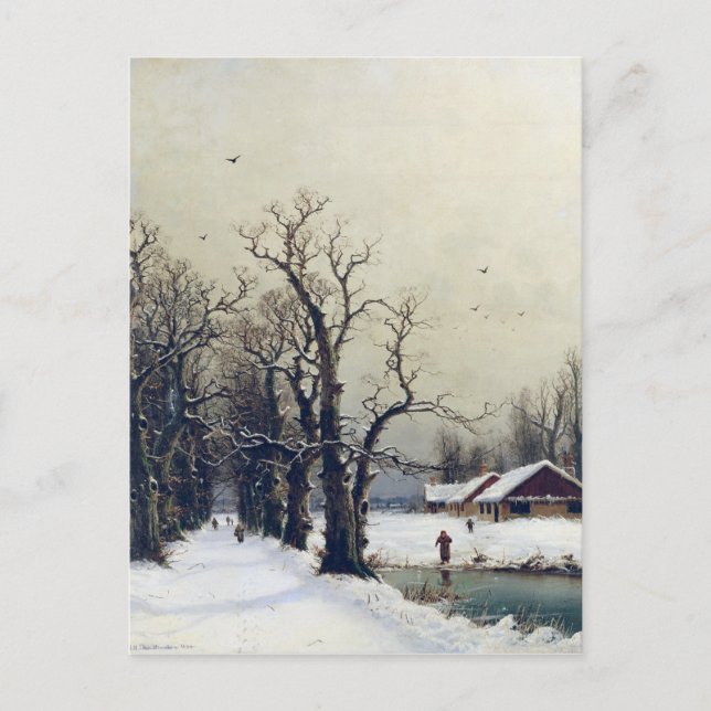 Winterszene, 19. Jahrhundert Postkarte (Vorderseite)