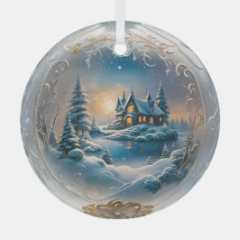Winterszene ai Art Ornament Aus Glas