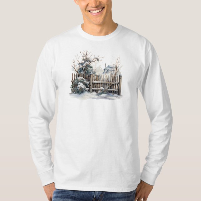 Winterszene Langschläfer T - Shirt (Vorderseite)