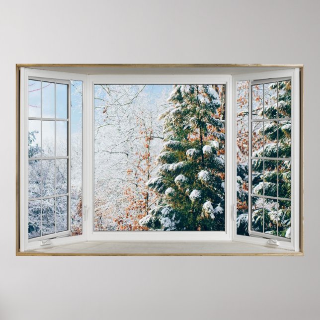 Winterszene White Bay Fenster Illusion Poster (Vorne)