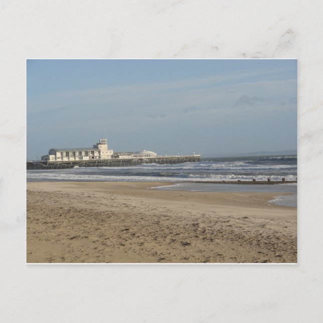 Wintertag am Strand von Bournemouth Postkarte (Vorderseite)