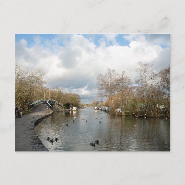 Wintertag auf dem Macclesfield-Kanal Postkarte (Vorderseite)