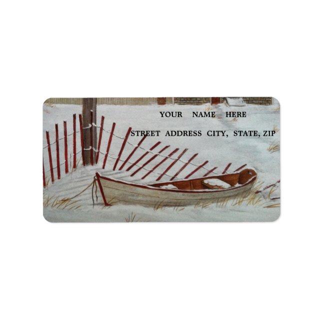 Wintertag in Maine Labels Adressaufkleber (Vorne)