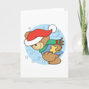 Wintertag Weihnachts-Teddybär-Design Feiertagskarte