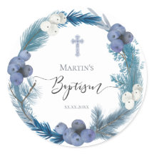 Wintertaufe Klassischer Rundsticker