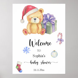 Winterteddybär - Begrüßungsbaby-Dusche Poster