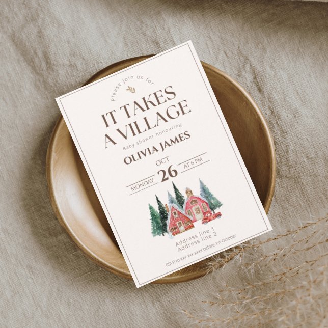 Winterthema ist die Dusche eines Dorfes für Kleink Einladung (Von Creator hochgeladen)