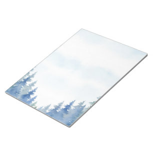 Winterthematische Kiefernbäume schlicht Notizblock