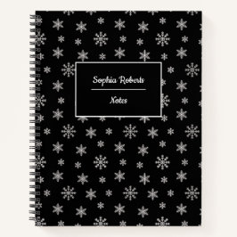 Winterthematische Schneeflocken Modernes Muster sc Notizbuch