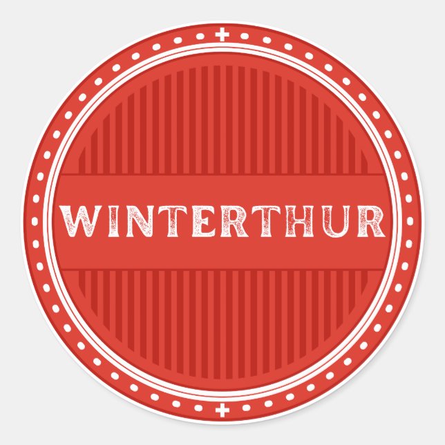 Winterthur City Pride Emblem – Swiss Identity Runder Aufkleber (Vorderseite)
