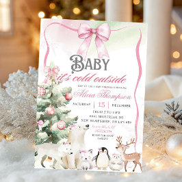 Wintertiere Aurora-Bogen Coquette Gir Baby Shower Einladung